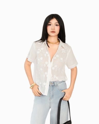 Sơ Mi Ngắn Tay Thêu Họa Tiết 10611792