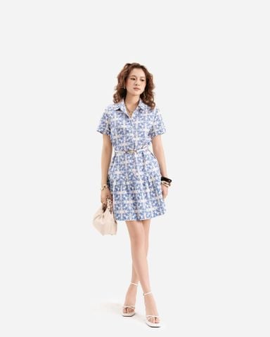Đầm Kiểu Họa Tiết Bông Xanh 11011889