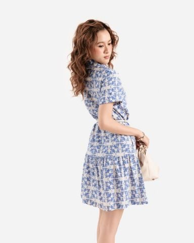 Đầm Kiểu Họa Tiết Bông Xanh 11011889