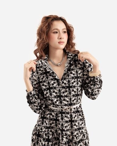 Đầm Tay Dài Họa Tiết 11011896