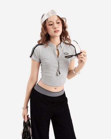 Áo Thun Ôm Phối Khóa Kéo 10211870