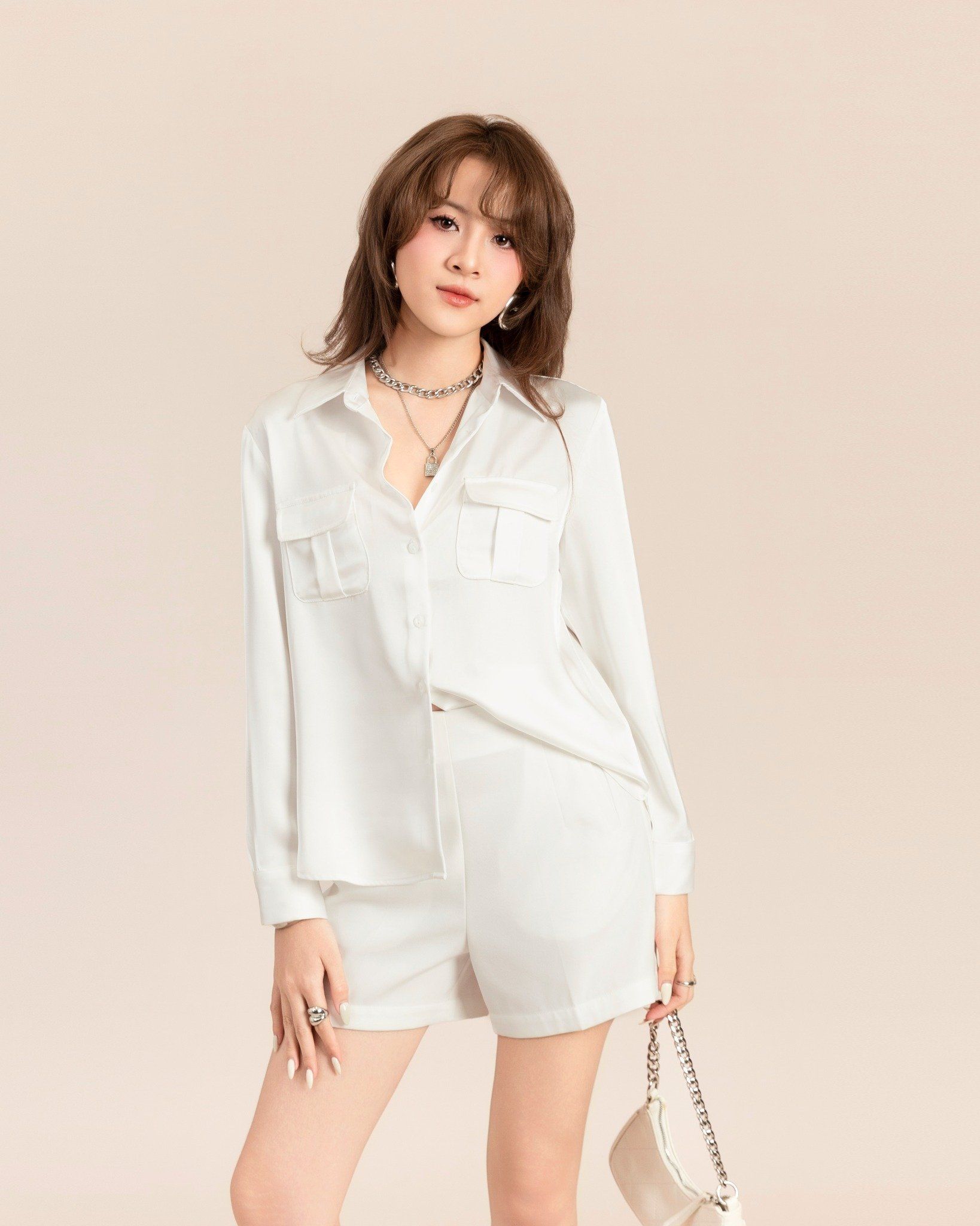 Áo Sơ Mi Lụa Trắng 10611831