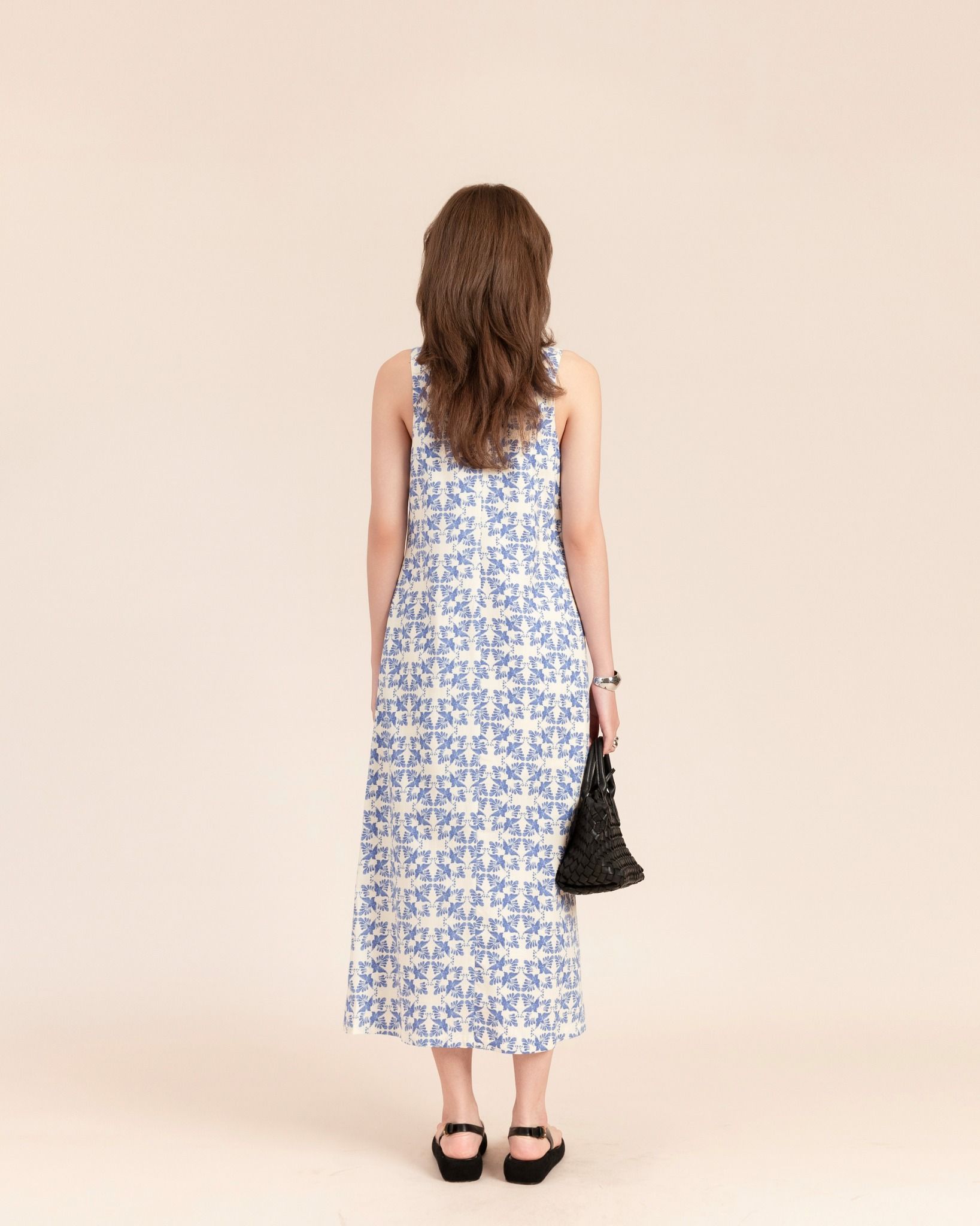 Đầm Linen Dáng Dài Khóa Kéo Xẻ Tà 11011828