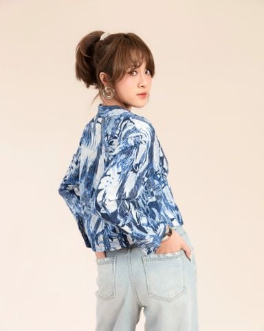 Áo Sơ Mi Croptop Linen In Họa Tiết 10611796