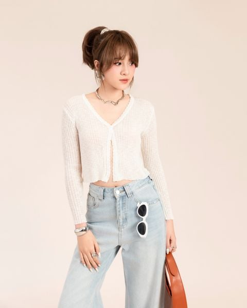 Áo Khoác Len Cổ V Mềm Mại 10711777