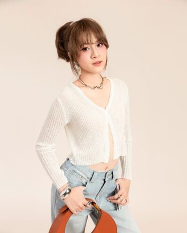 Áo Khoác Len Cổ V Mềm Mại 10711777