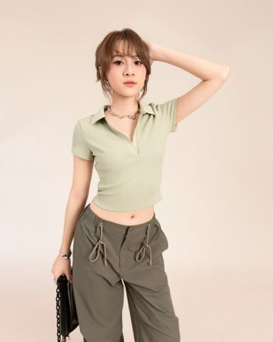 Áo Thun Gân Ôm Dáng Ngắn 10211807