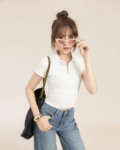 Áo Thun Gân Ôm Dáng Ngắn 10211807