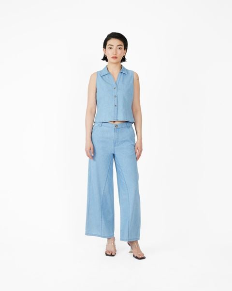 Quần jean ống suông xanh nhạt