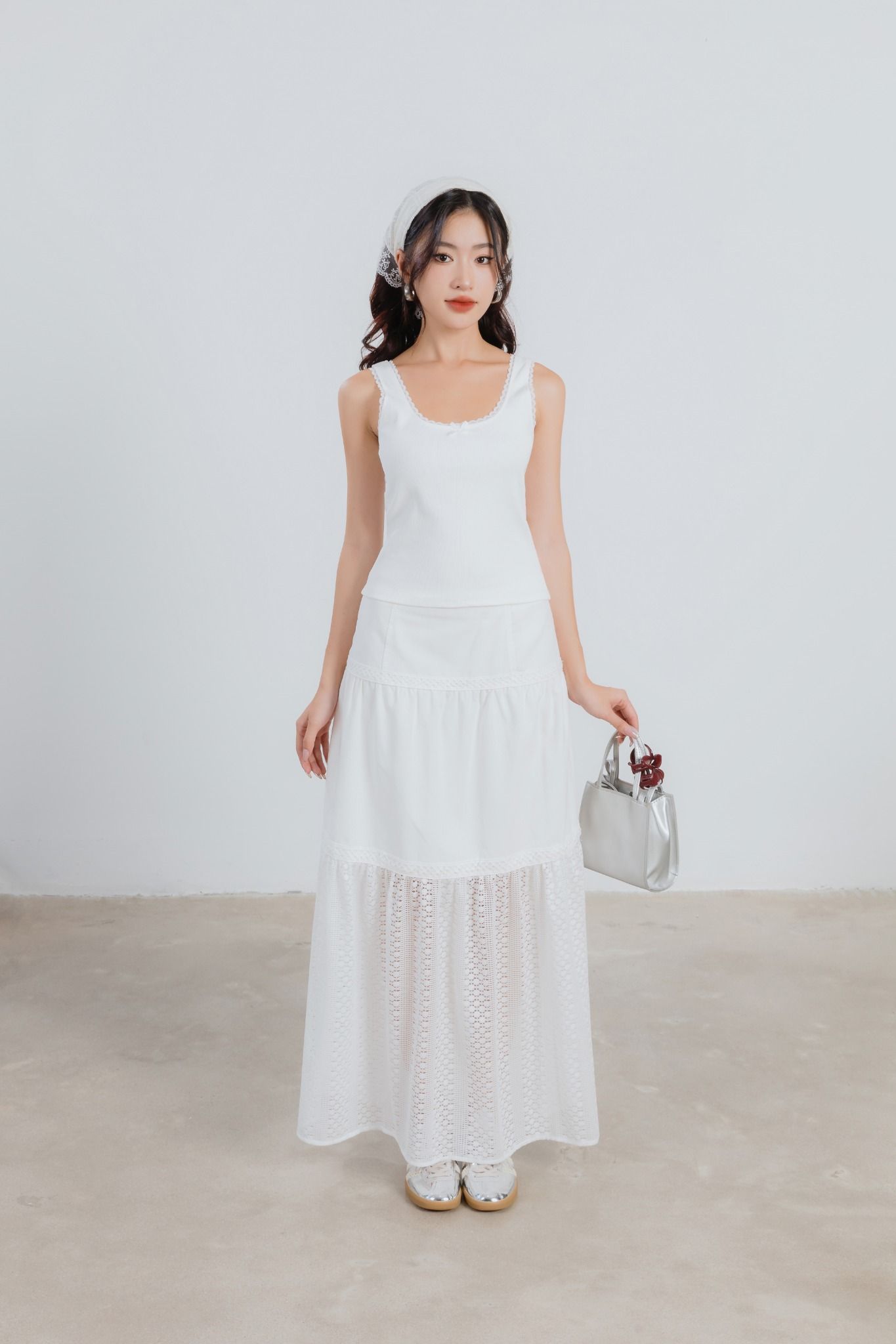 Chân Váy Dài Phối Ren 17009891