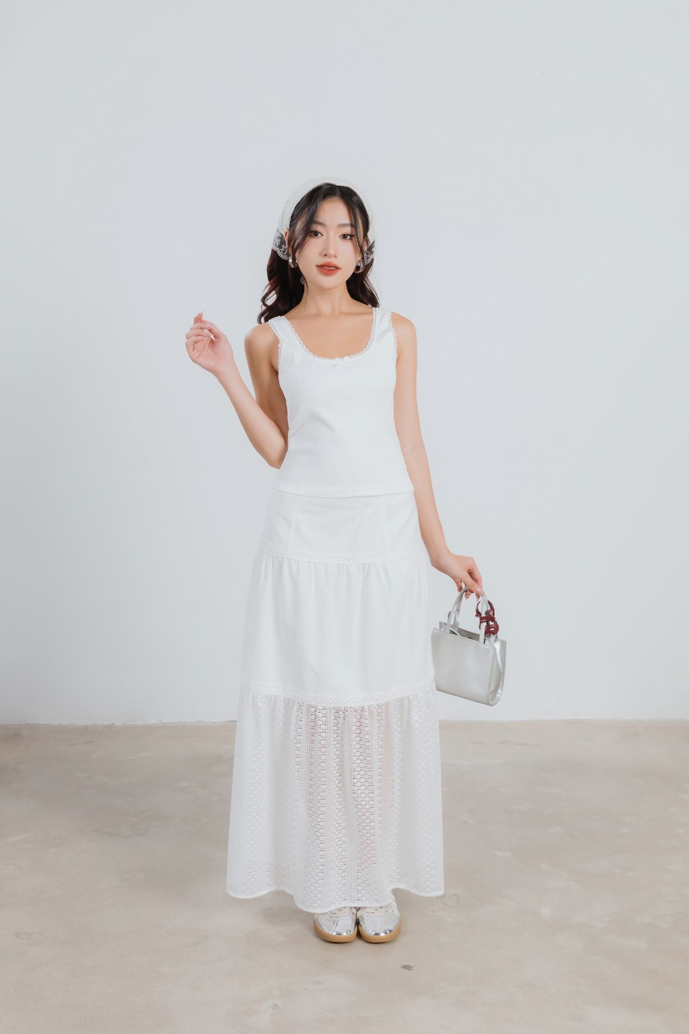 Chân Váy Dài Phối Ren 17009891