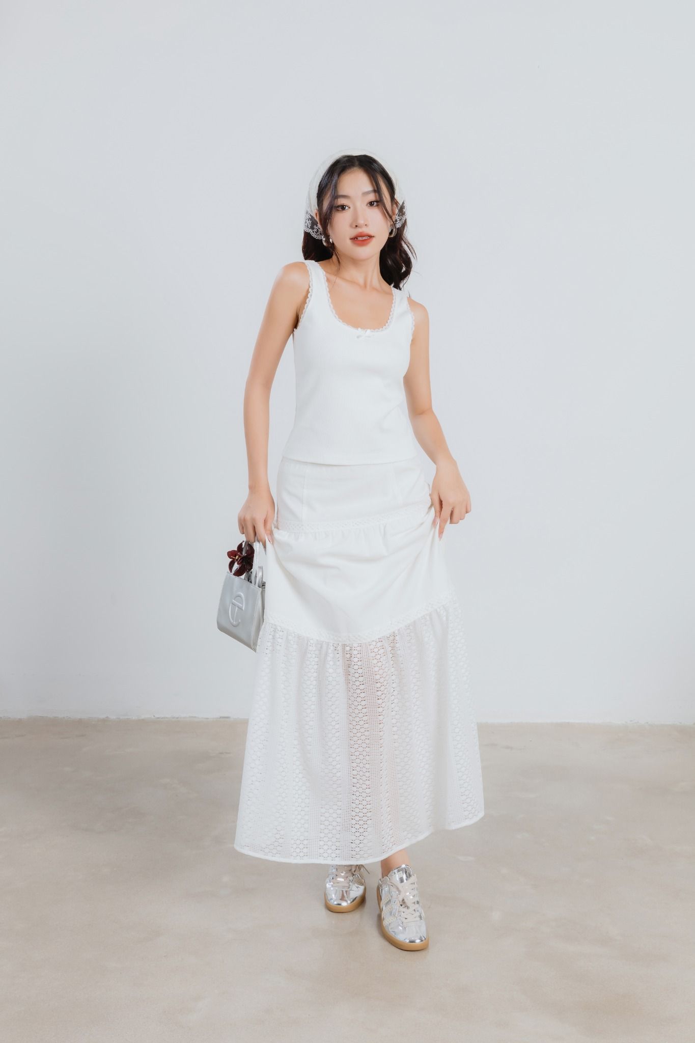 Chân Váy Dài Phối Ren 17009891
