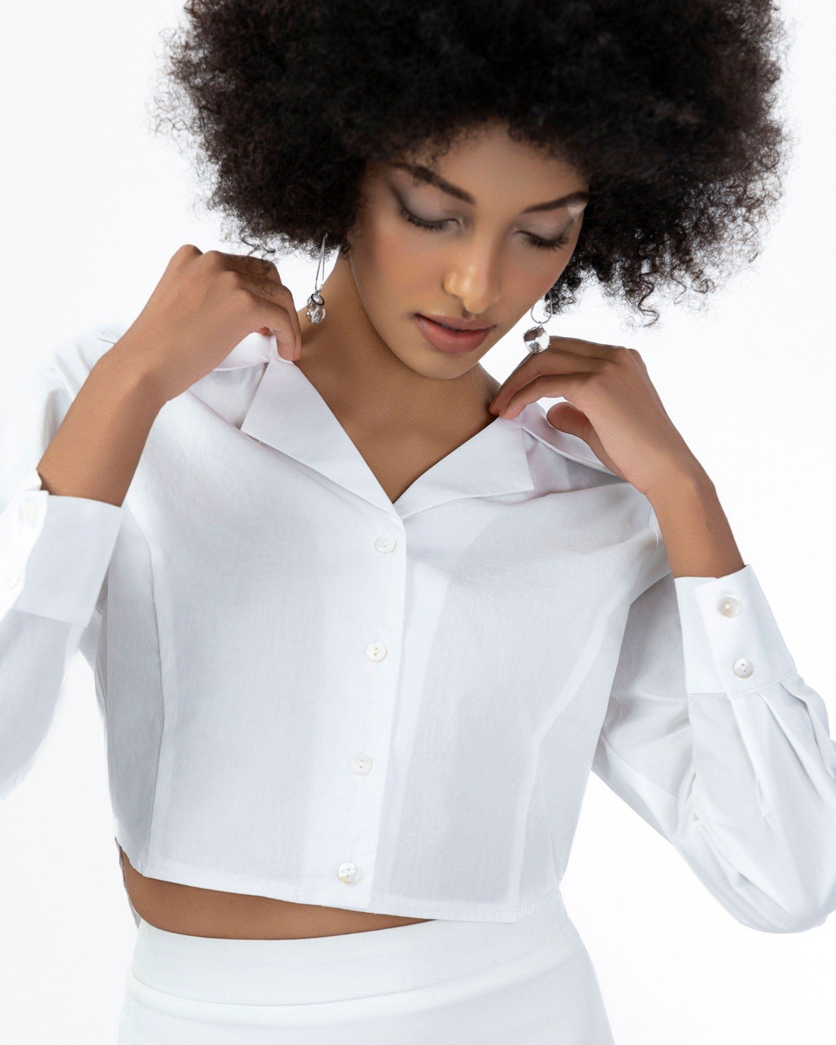 Áo Sơ Mi Croptop Tay Dài 10611453