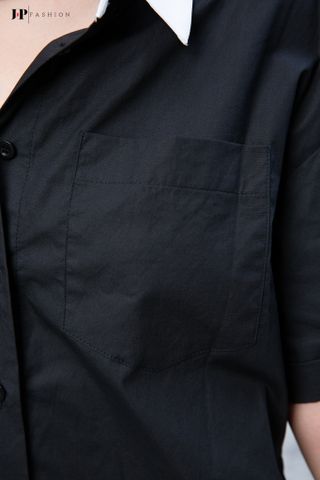 Áo sơ mi croptop ngắn tay