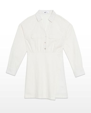 Đầm Liền Sơ Mi Chiết Eo 11011406