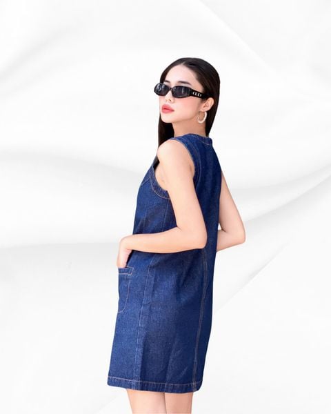 đầm jean kiểu nữ màu xanh