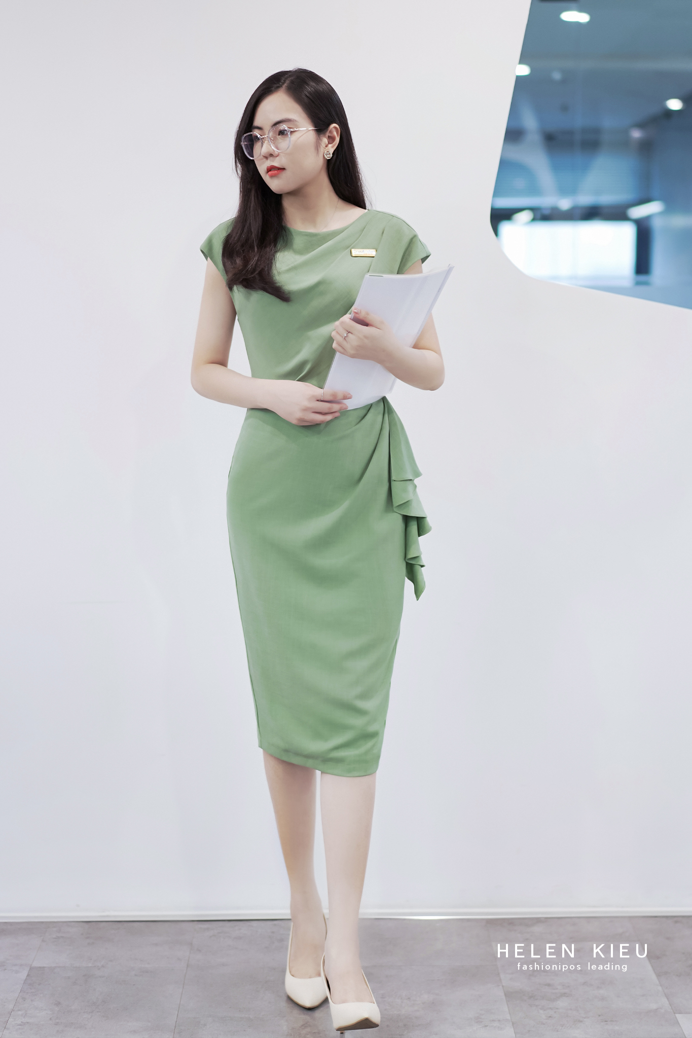 Đầm ôm vintage linen vải lanh xanh lá đầm cổ điển | Thời trang thiết k –  Hity - lifestyle your way