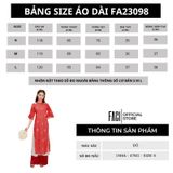  Áo dài Tơ Châu Sa - đỏ thêu hoa - FA23098 S 