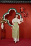 Áo dài Lụa Miên Nghi kèm áo khoác tơ FA23084 M 