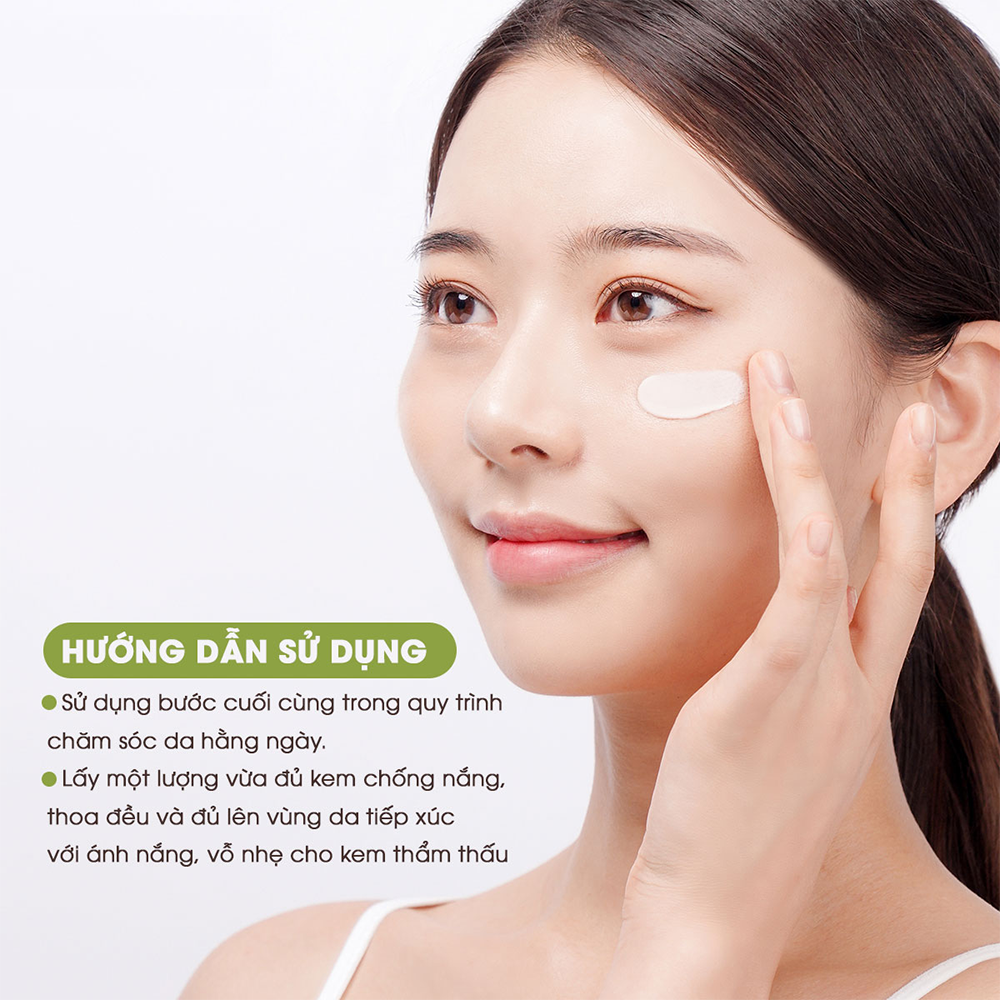 Kem Chống Nắng Nâng Tone Cho Da Nhạy Cảm, Ngừa Mụn, Dưỡng Trắng Da Chiết Xuất Trà Xanh Gowon Mild Tone Up Sun Cream SPF50+/PA++++