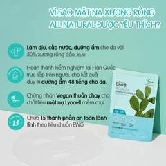 Mặt Nạ Xương Rồng Cấp Nước, Dưỡng Ẩm, Làm Dịu & Dưỡng Sáng Da All Natural 365 Green Opuntia Ficus Indica Sheet Mask 20ml