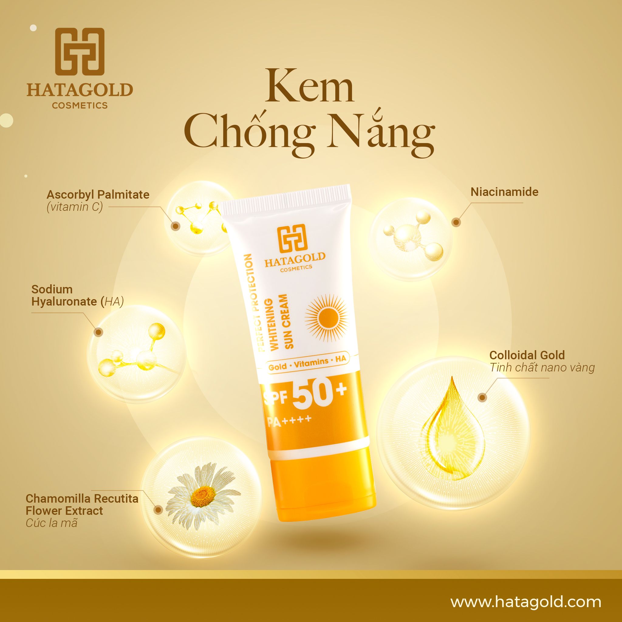  Kem Chống Nắng Cúc La Mã SPF50+ | Perfect Protection Whitening Sun Cream SPF 50+ PA++++ - KL:60g 