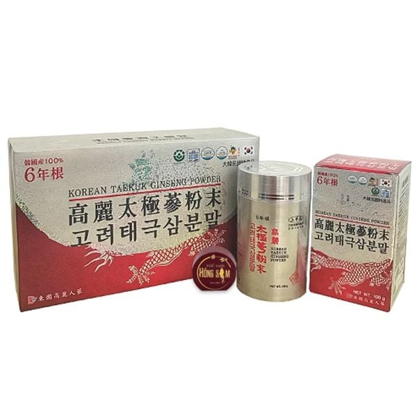 Bột Hồng Sâm Thái Cực Dongil Hàn Quốc (Bột Taekuk) Hộp 3 Lọ x 100g