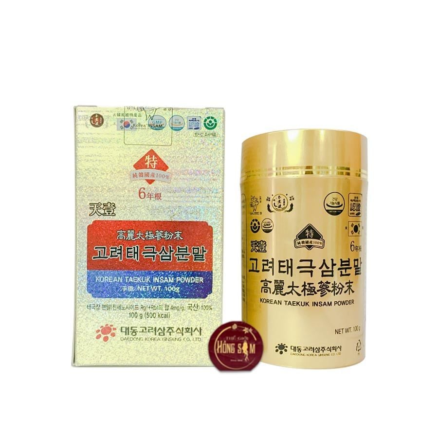 Bột Thái Cực Sâm Daedong Hàn Quốc Hộp 3 Lọ x 100g