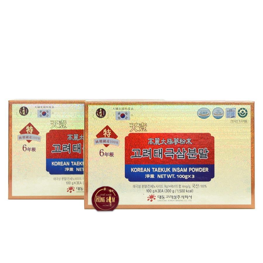 Bột Thái Cực Sâm Daedong Hàn Quốc Hộp 3 Lọ x 100g