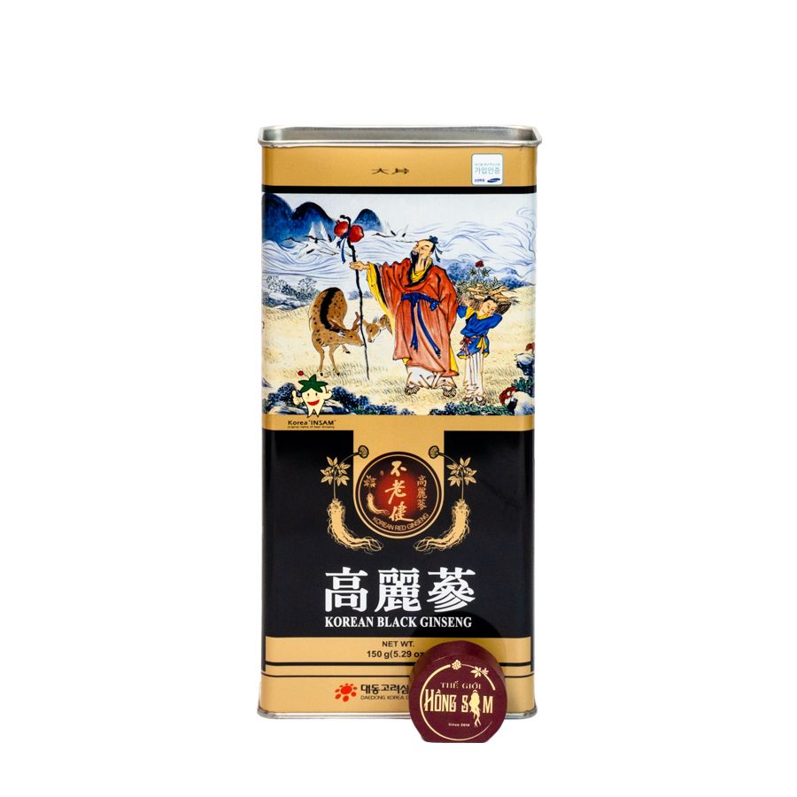 Hắc Sâm Củ Khô Hộp Thiếc Daedong 150g (6-10 củ)