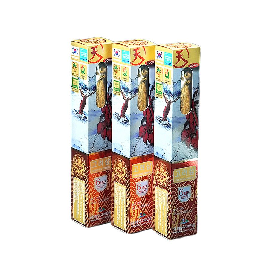 Hồng Sâm Củ Khô 6 Năm Tuổi Daesan Hàn Quốc Hộp 10 củ 300g