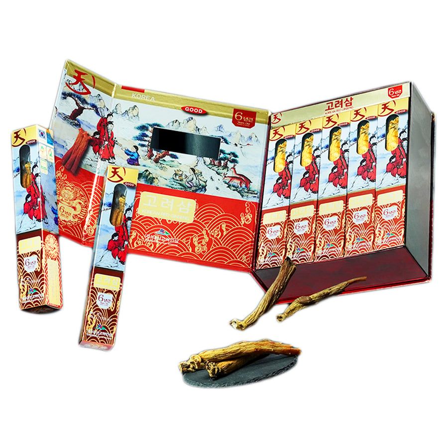 Hồng Sâm Củ Khô 6 Năm Tuổi Daesan Hàn Quốc Hộp 10 củ 300g