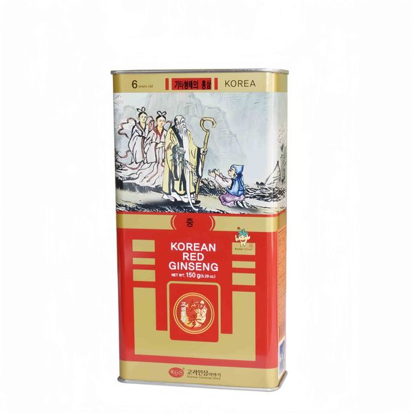 Hồng Sâm Củ Khô KGS Hàn Quốc Hộp Thiếc 150g Củ Trung (11 - 15 củ)