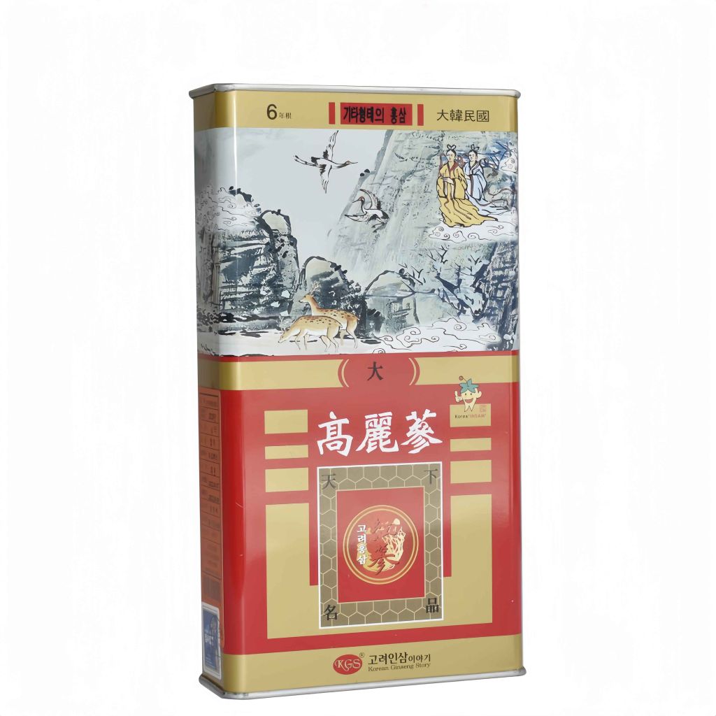 Hồng Sâm Củ Khô KGS Hàn Quốc Hộp Thiếc 150g Củ Lớn (6 - 10 củ)