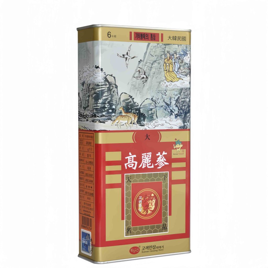 Hồng Sâm Củ Khô KGS Hàn Quốc Hộp Thiếc 300g Củ Lớn (11 - 20 củ)