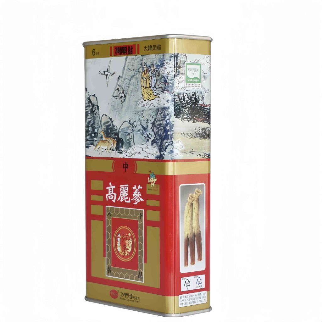 Hồng Sâm Củ Khô KGS Hàn Quốc Hộp Thiếc 75g Củ Trung (6 - 8 củ)