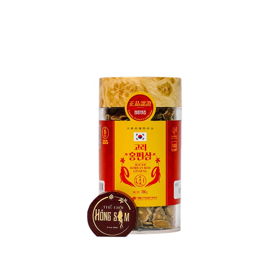 Hồng Sâm Củ Khô Thái Lát Daedong Hàn Quốc Lọ 200g