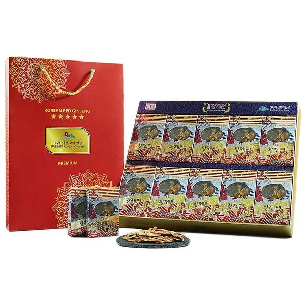 Hồng Sâm Củ Khô Thái Lát Daesan Hàn Quốc Hộp 10 Gói x 12g