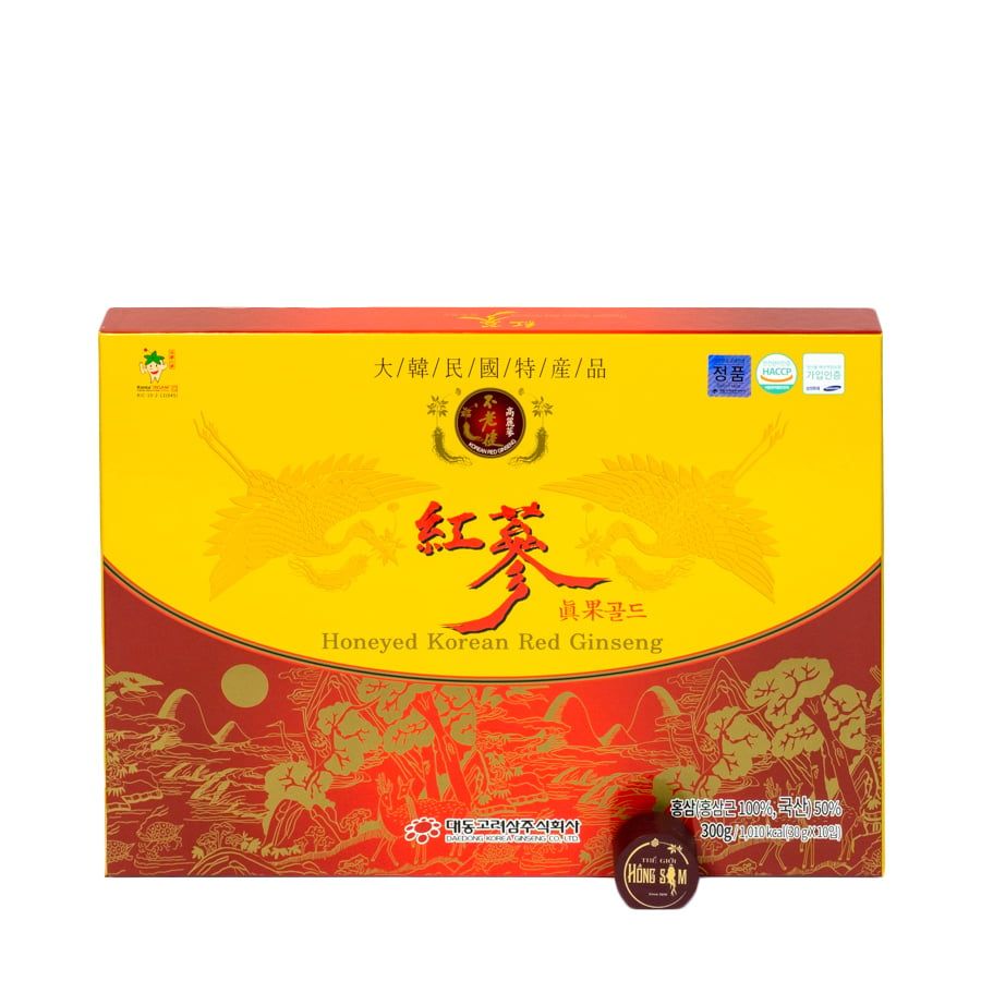 Hồng Sâm Củ Tẩm Mật Ong Daedong Hàn Quốc Hộp 300g (10 Củ)