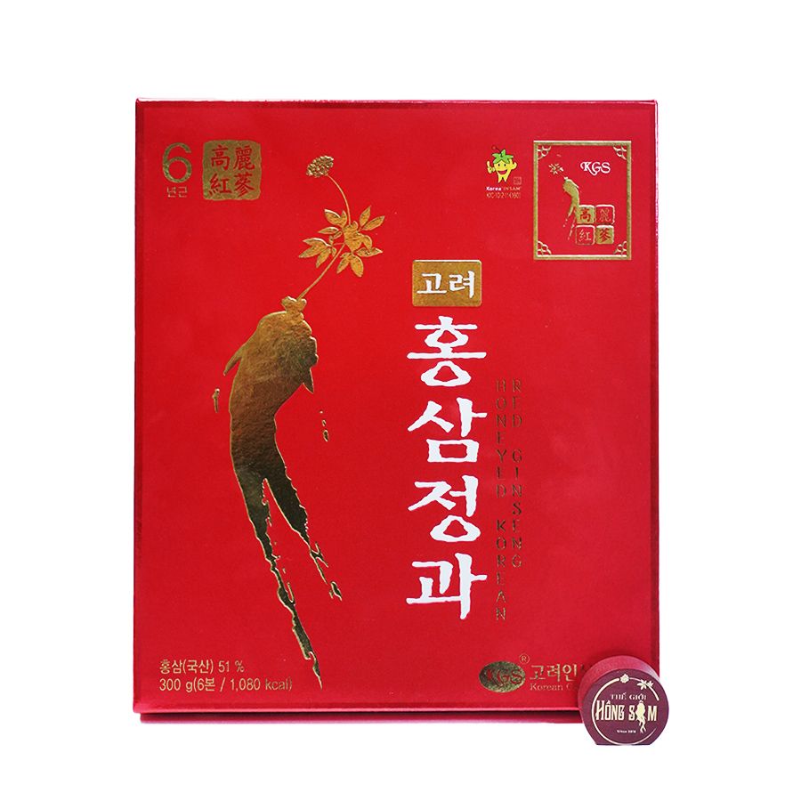 Hồng Sâm Củ Tẩm Mật Ong KGS Hàn Quốc Hộp 6 Củ x 50g