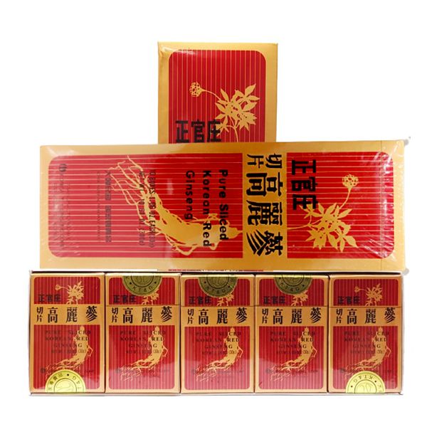 Hồng Sâm Củ Khô Thái Lát Nguyên Chất Hàn Quốc Hộp 300g (Hộp 10 Gói)