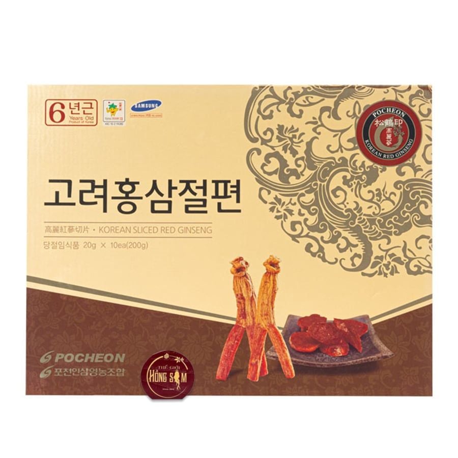 Hồng Sâm Lát Tẩm Mật Ong Pocheon 200gr Xuất Khẩu