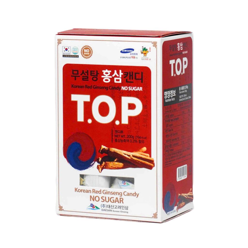 Kẹo Hồng Sâm Không Đường T.O.P Daesan Hàn Quốc Hộp 200g