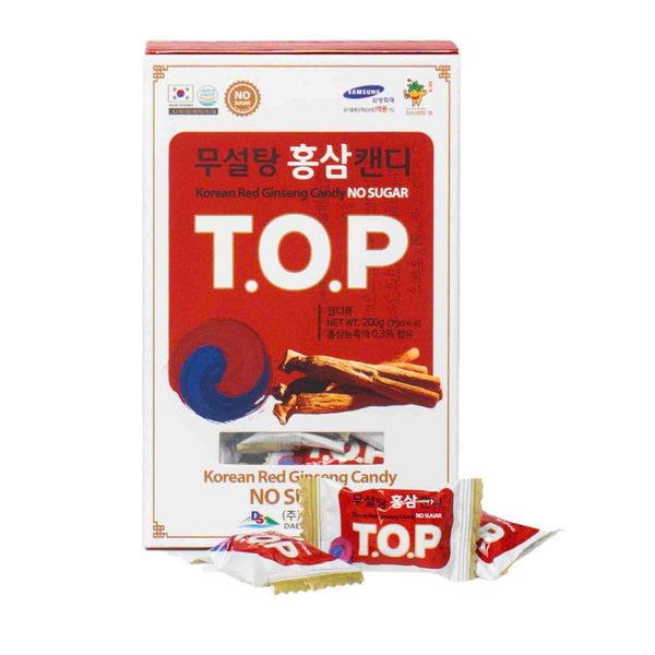 Kẹo Hồng Sâm Không Đường T.O.P Daesan Hàn Quốc Hộp 200g