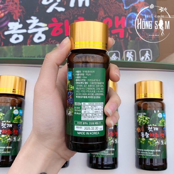 Nước Mát Gan Đông Trùng Hạ Thảo Well Bio Hộp 10 Chai x 100ml