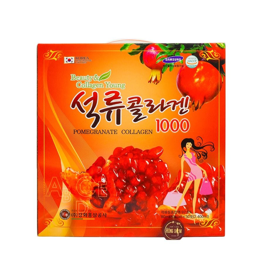 Nước Ép Lựu Collagen Kanghwa Hộp 30 gói x 80ml