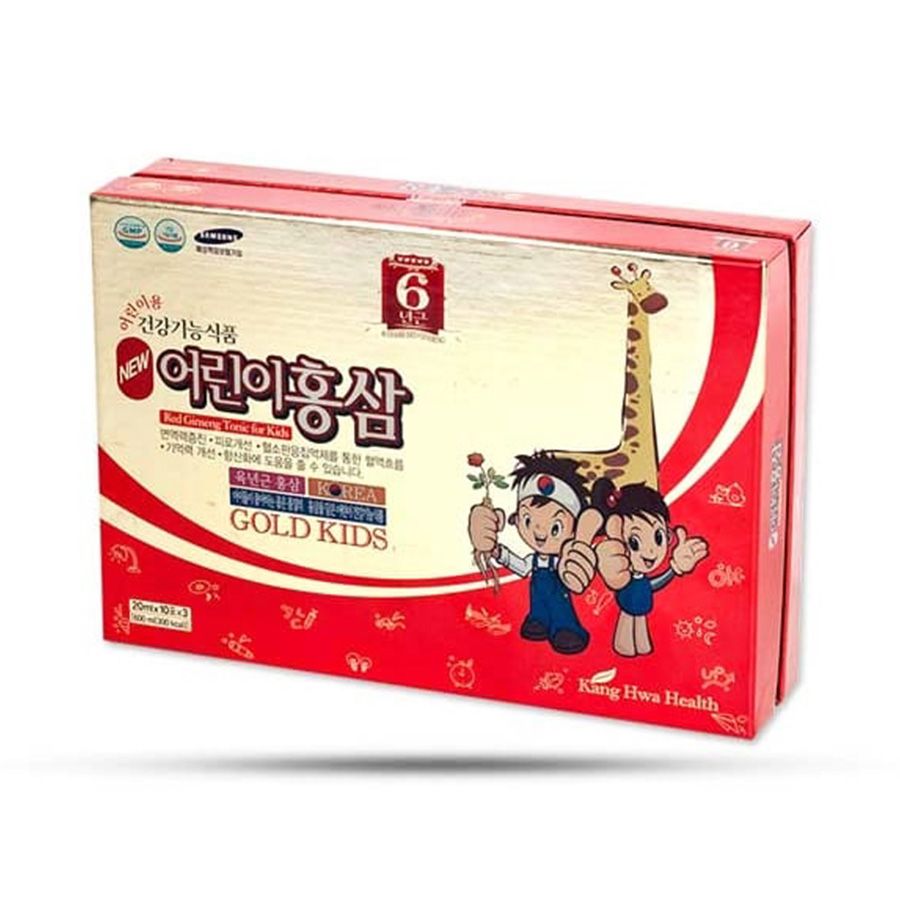 Nước Hồng Sâm Trẻ Em Hàn Quốc Hươu Cao Cổ Gold Kids Kanghwa Hộp 30 Gói x 20ml