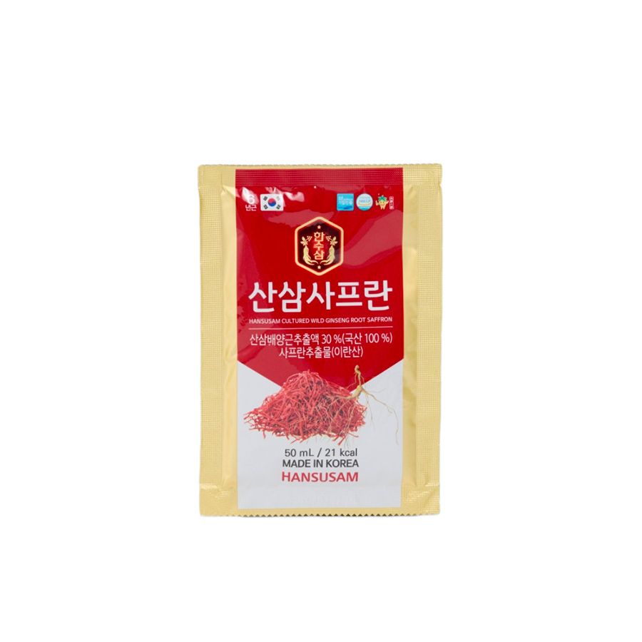 Nước Hồng Sâm Chiết Xuất Sâm Núi Saffron Hansusam 30 Gói x 50ml