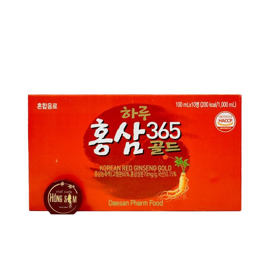 Nước Hồng Sâm Hàn Quốc Dạng Chai Gold Daesan Hộp 10 Chai x 100ml