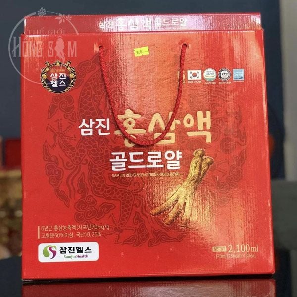 Nước Hồng Sâm Sam Jin Red Ginseng Drink Gold Royal Hộp 30 Gói x 70ml